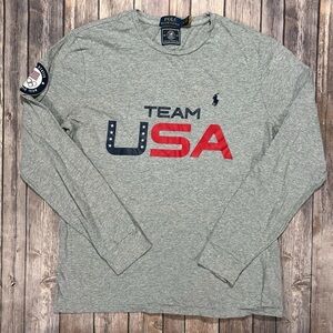 Polo Ralph Lauren Team USA Olympics Long Sleeve Shirt Medium Gray
